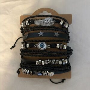 Black and Silver Men's Bracelet Set